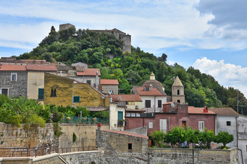 Fototapeta na wymiar Tourist trip to the medieval town of Caiazzo in Italy