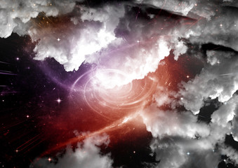 galaxy in a free space. 3D rendering