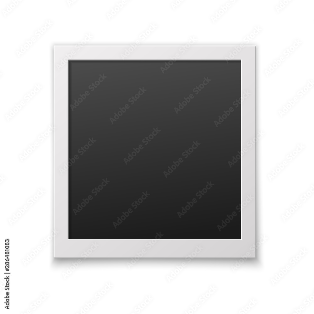 Poster retro realistic photo frame with transparent shadow. template photo design