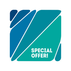 Mosaic banner design template. Bright broken elements for minimal banner, logo, social post.