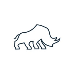Fototapeta premium Rhino Line Logo Vector