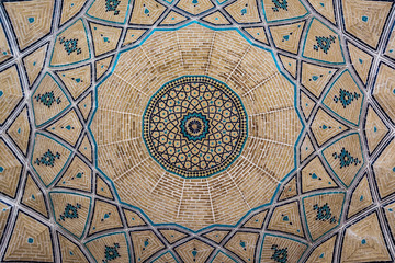 Tilework on a ceiling in Kashan, Isfahan province, Iran