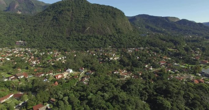 A city with a beautiful lagoon. City with a beautiful lagoon in the mountain. The city of Teresopolis, State of Rio de Janeiro, Brazil, South America. 