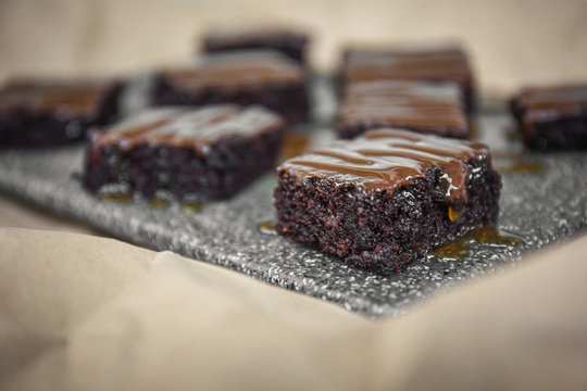 Delicious Brownies With Caramel