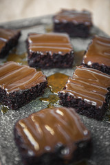 Chocolate brownies with salted caramel
