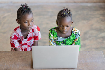 Cute African Black Girls with new Technologies