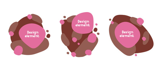 Abstract fluid shapes set. Vector design elements, cartoon style