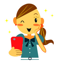 女子　スマホ　満足