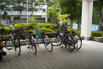 Fototapeta na wymiar 私の街の自転車置き場2
