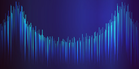 Abstract vector background with sound wave or big data 