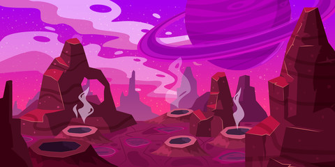 Fantasy space cartoon game concept background © hadeev