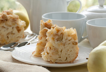 homemade apple pie baked for morning tea
