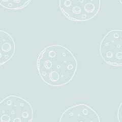 Naklejka na ściany i meble Vector Moon Conquest in Soft Pastel seamless pattern background.