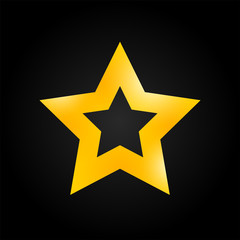 Obraz premium Gold star vector icon isolated
