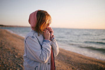 Happy woman at the beach