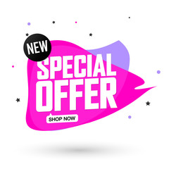 Special Offer, sale bubble banner design template, discount tag, app icon, vector illustration