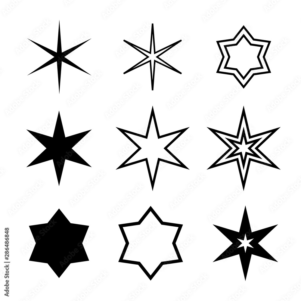 Poster star minimal vector icons isolated on white background. rating symbol in trendy flat style for web d