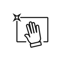 wipe with a hand - minimal line web icon. simple vector illustration. concept for infographic, website or app.