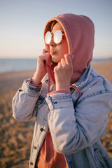 Happy woman at the beach