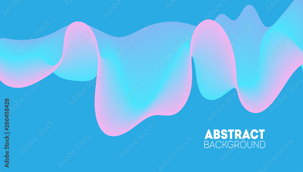 Poster futuristic 3d wavy background. abstract vector illustration with dynamic effect