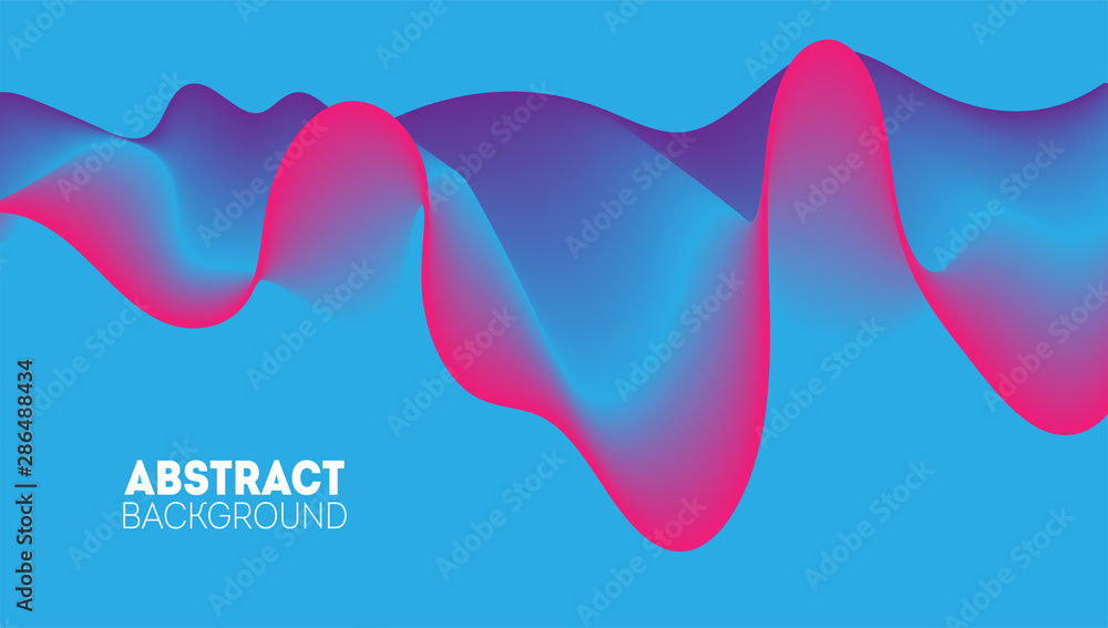 Aufkleber futuristic 3d wavy background. abstract vector illustration with dynamic effect
