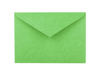 Green Open Envelope Isolated on White Background.
