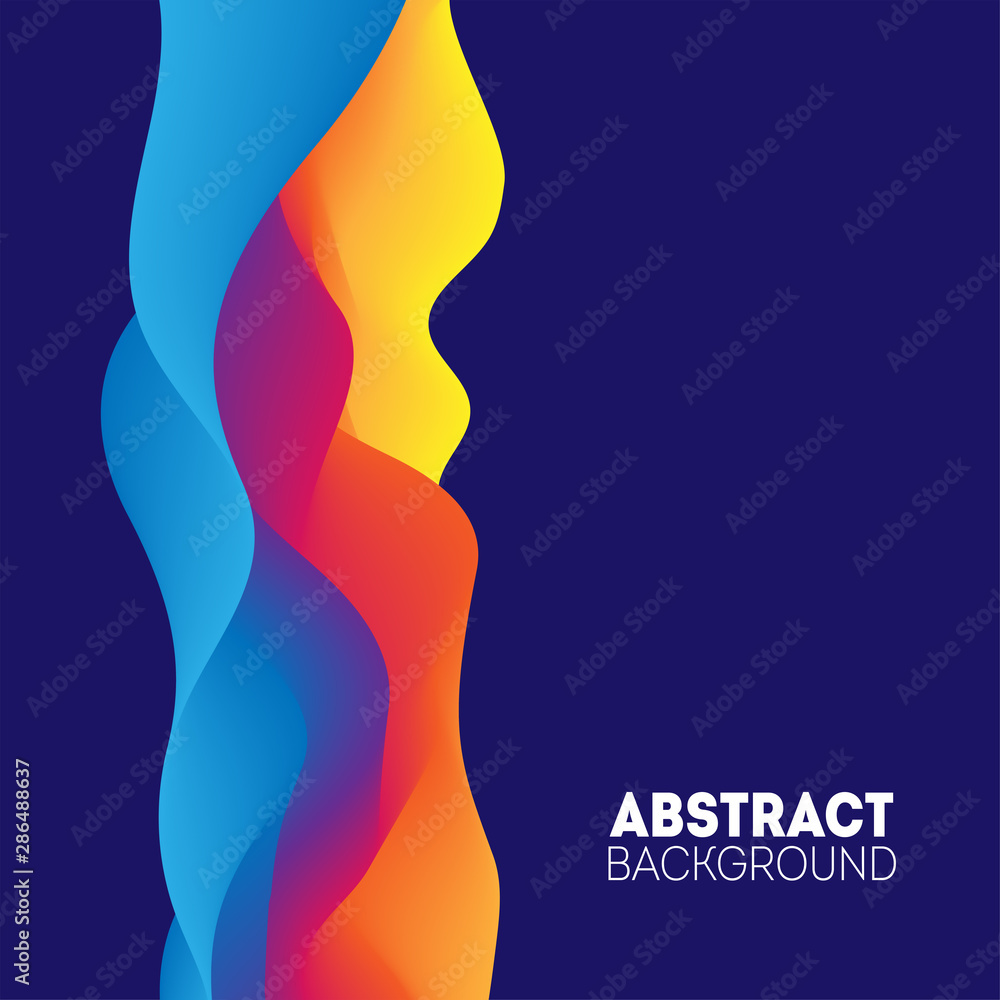 Aufkleber futuristic 3d wavy background. abstract vector illustration with dynamic effect