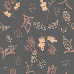 Vintage, old autumn bascground. Seamless fall pattern