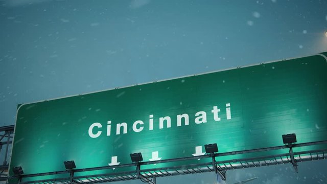 Airplane Landing Cincinnati in Christmas