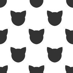 Cat faces seamless pattern.