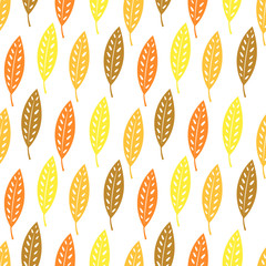 Autumn leaves seamless patten background.