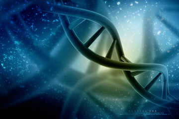 3d render of dna structure, abstract background
