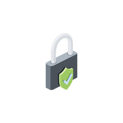 Lock closed safe. Vector 3d isometric, color web icons set, new flat style. Creative illustration design, idea for infographics.