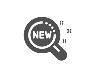 Search sign. New products icon. Magnifier glass symbol. Classic flat style. Simple new products icon. Vector