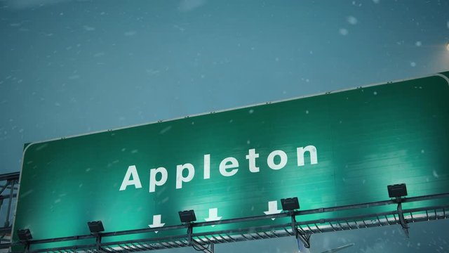 Airplane Landing Appleton in Christmas