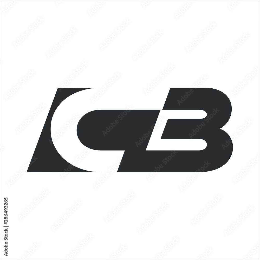 Sticker Letter C and B Vector Logo. Icon and Symbol. Eps 10.