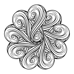Vector black and white abstract mandala motif