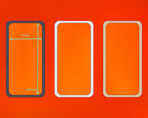 Mesh, orange red colored phone backgrounds kit.