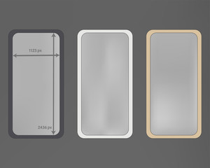 Mesh, gray colored phone backgrounds kit.