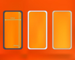 Mesh, orange red colored phone backgrounds kit.