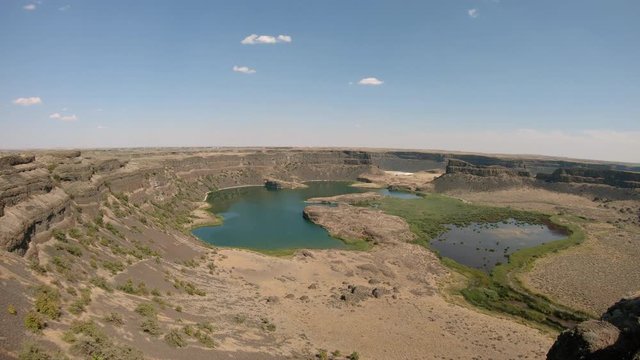 Beautiful Eastern Washington State Tourism Scenery at Dry Falls Viewpoint