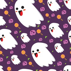 Fototapeta premium Halloween holiday seamless pattern background.Endless texture for textile ,fabric , wallpaper, web page background, wrapping paper and etc.