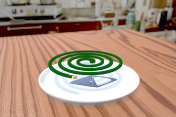Burning Mosquito coil in a room