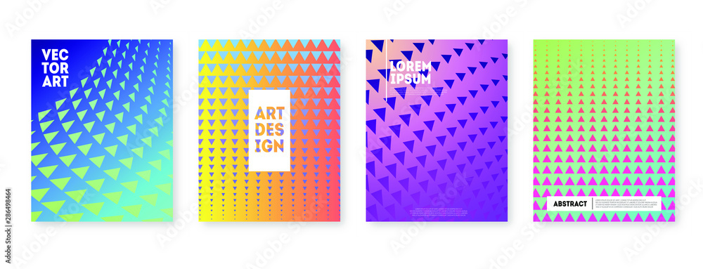 Poster Set of three minimal modern cover design with dynamic colorful gradients. Poster template vector design. 