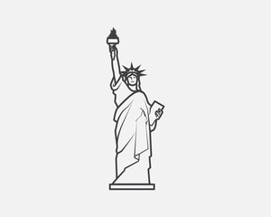 Liberty building landmark icon vector