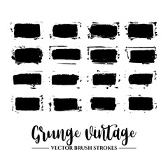 Set of black brush stroke and texture. Grunge vector abstract hand - painted element. Underline and border.