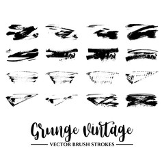 Set of black brush stroke and texture. Grunge vector abstract hand - painted element. Underline and border.