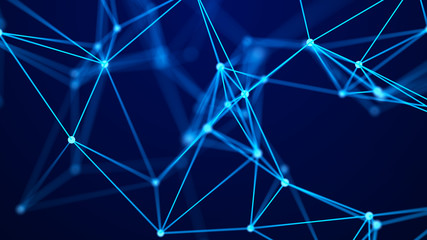 Abstract communication background with connecting dots and lines. Plexus effect. 3d