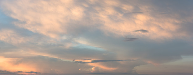 Sunny blue sky with lots of beautiful clouds