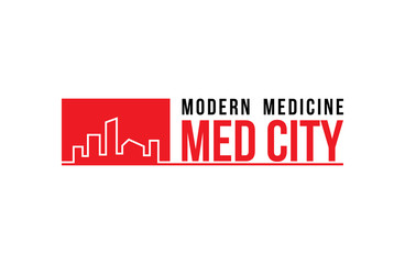 Logo medicine city template design vector